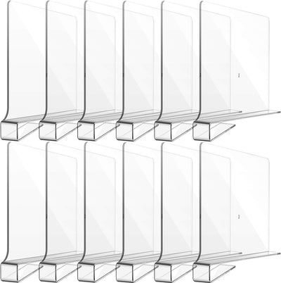 Clear Acrylic Shelf Dividers for Closet Organization (8 pcs)