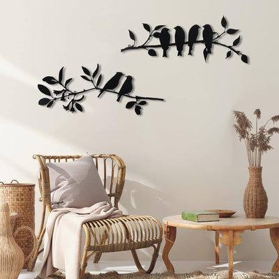 6 BIRDS ON BRANCH WALL DECOR