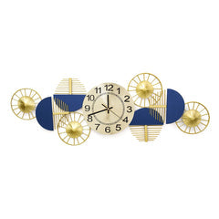 Yulia Blue & Golden Wall Clock