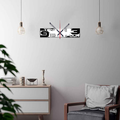 Wall Clock Long Rectangular Horizontal Shape