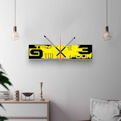 Wall Clock Long Rectangular Horizontal Shape