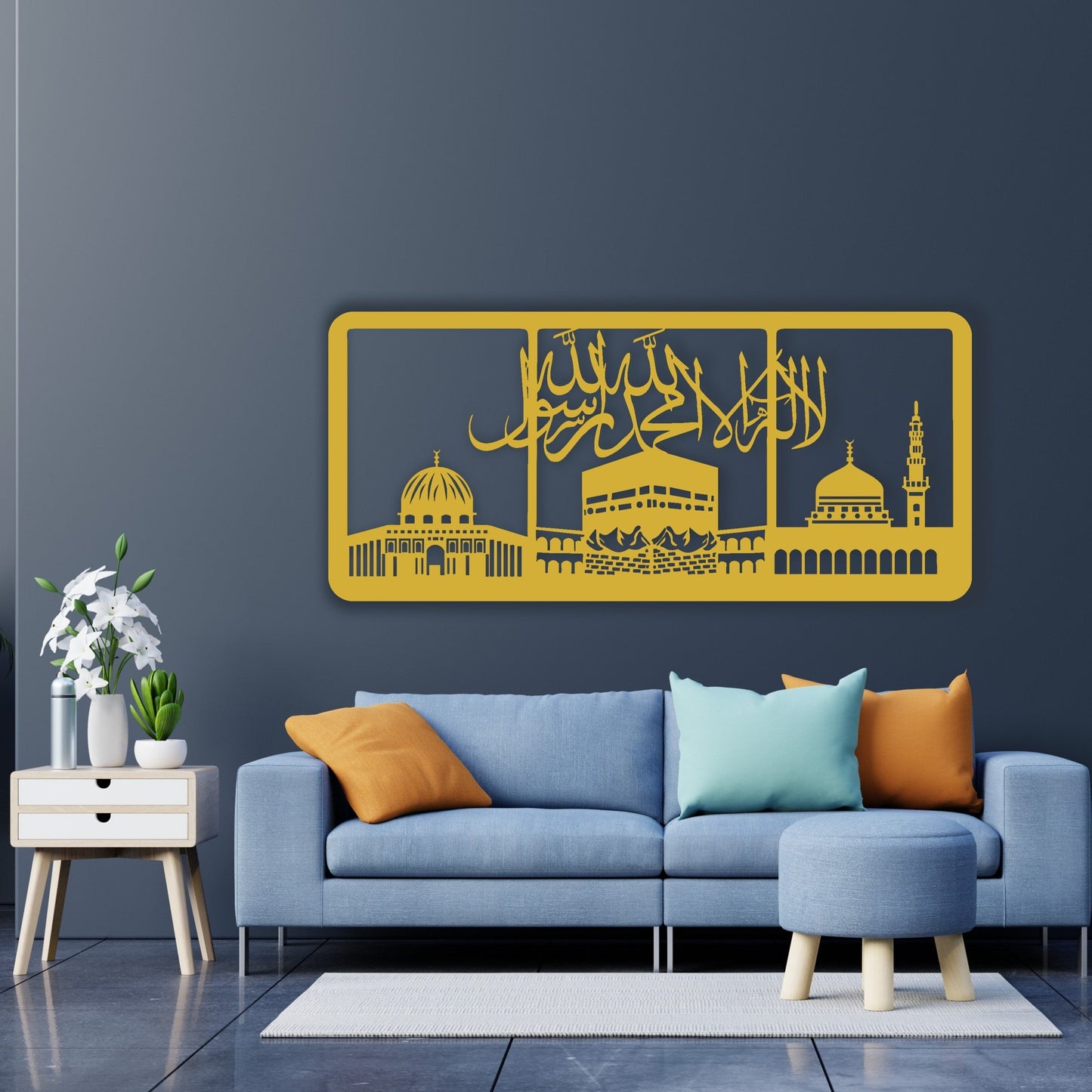 Al Aqsa, Masjid Al Haram, An Nabawi, Word A Tawhid, Kaaba Wall Art