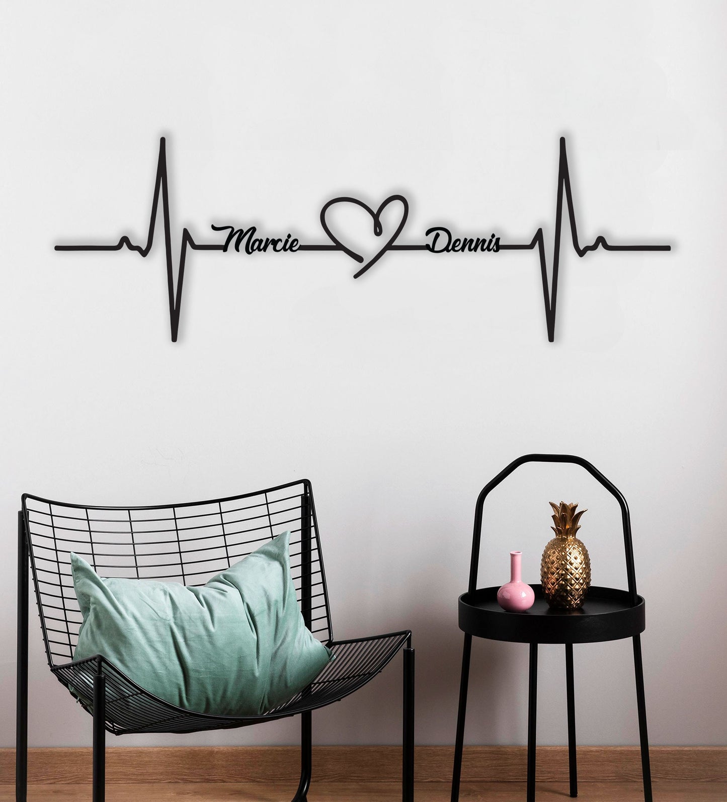 Customized Names Heartbeat Sign