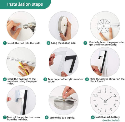 English Counting DIY Acrylic Wall Clock